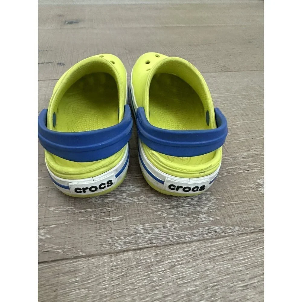 Crocs, Bright Green And Blue Sandals